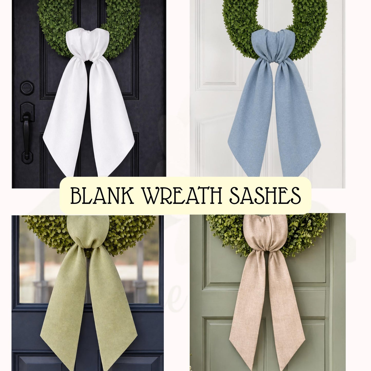 Blank Wreath Sash - FREE SHIPPING when you purchase 4 or more