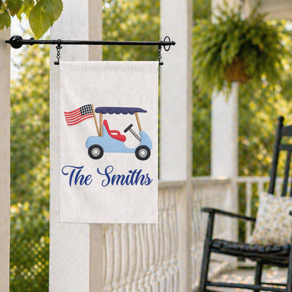 4th of July Coastal Crab Independence Day Patriotic Embroidered Personalized Custom Garden & Yard Flag