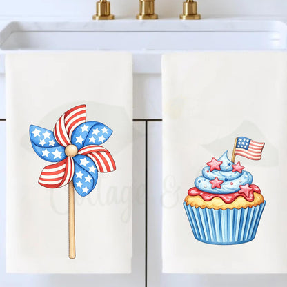 American Patriotic Independence Day Tea Towel Personalized Gift