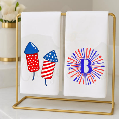 American Patriotic Independence Day Tea Towel Personalized Gift