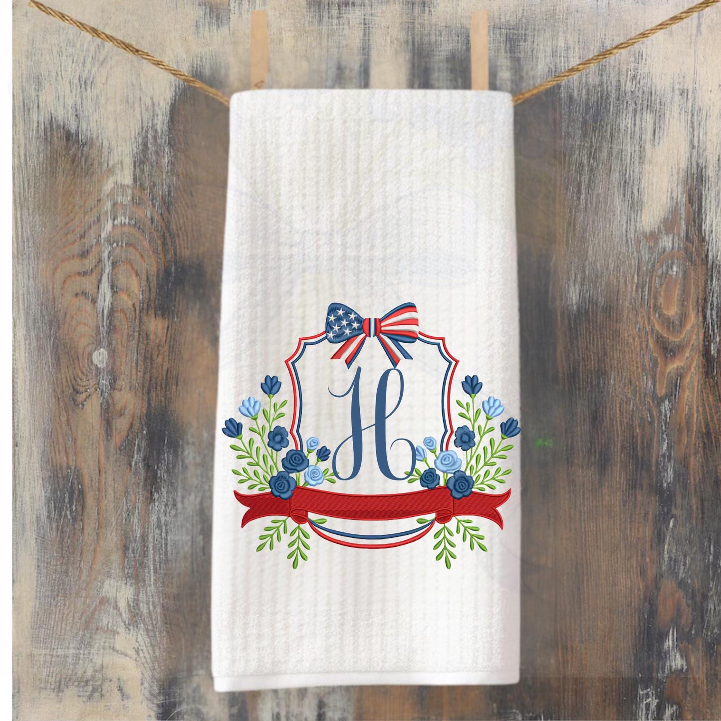 American Patriotic Independence Day Tea Towel Personalized Gift