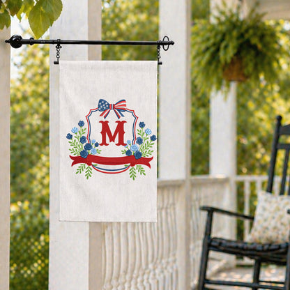 4th of July Coastal Crab Independence Day Patriotic Embroidered Personalized Custom Garden & Yard Flag