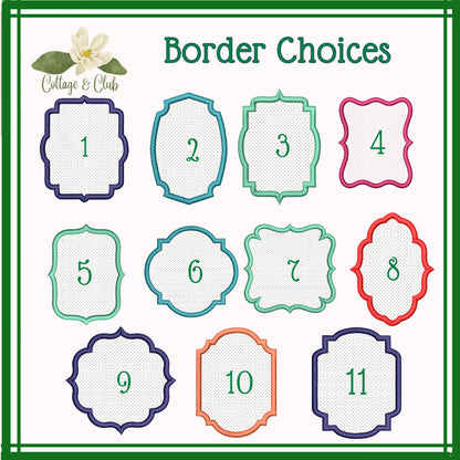 Sage Toile Embroidered Monogrammed Decorative Sash, Wreath Sash, Porch Sash, Indoor Decor: Chinoiserie Summer Decor