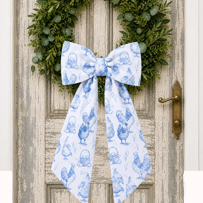 Chicken Farmhouse Embroidered Monogrammed Decorative Sash, Wreath Sash, Porch Sash, Indoor Decor