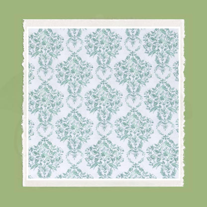 Sage Toile Embroidered Monogramed Wreath Sash, Gift Basket Sash, Porch Sash: Chinoiserie Summer Decor