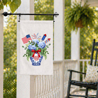 4th of July Independence Day Patriotic Embroidered Personalized Custom Garden & Yard Flag