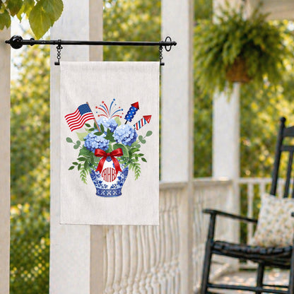 4th of July Independence Day Patriotic Embroidered Personalized Custom Garden & Yard Flag