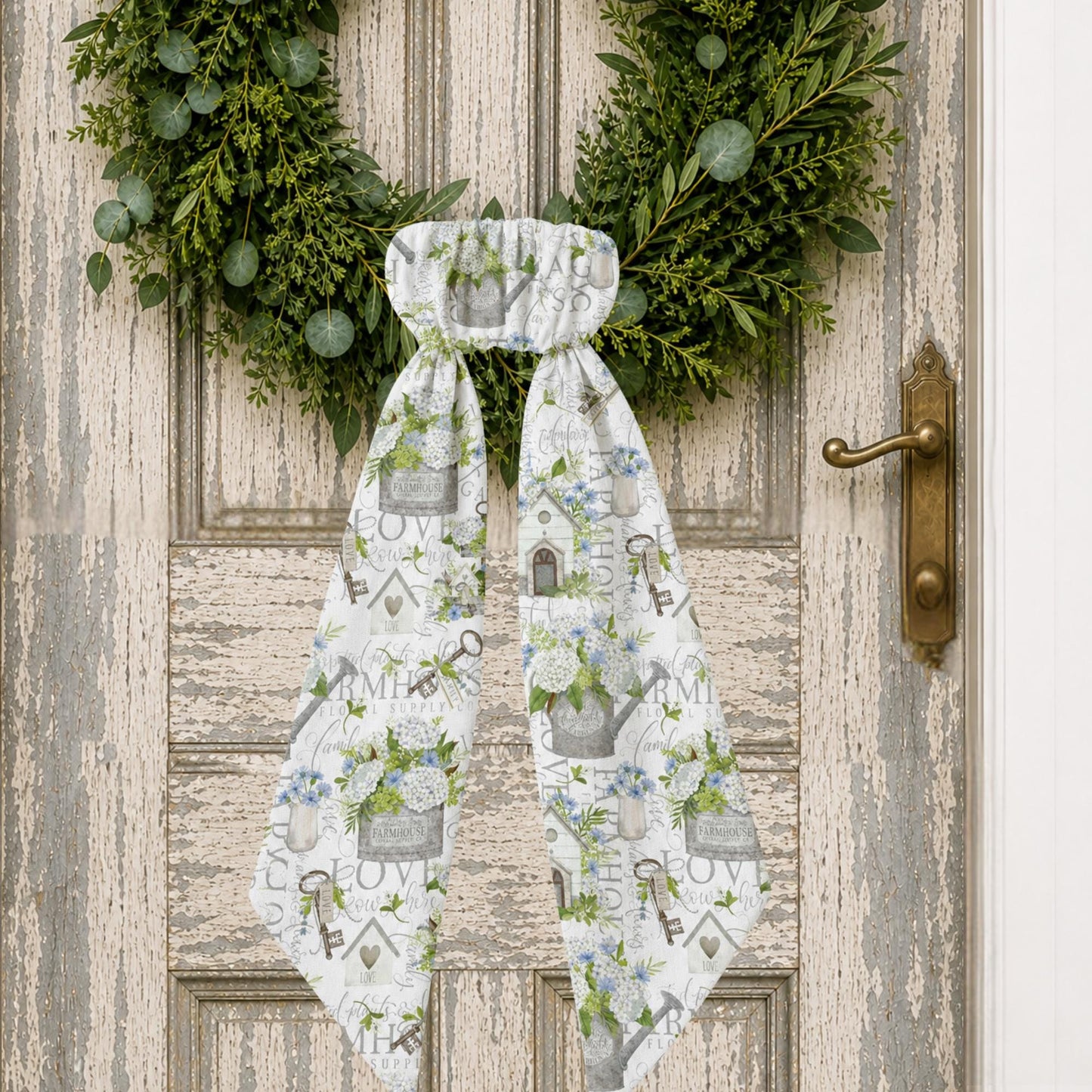 Garden Themed  Embroidered Wreath Sash - Personalize By Adding A Monogram