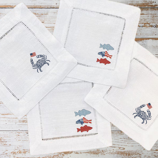 American Cocktail Drink Napkins - Set of 4