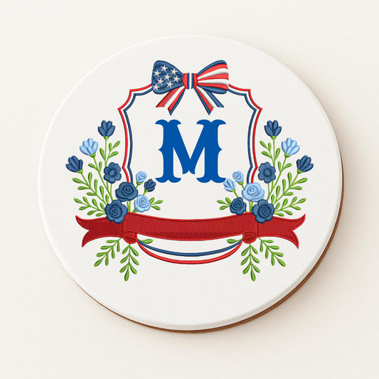 Patriotic Round Coaster Set of 4