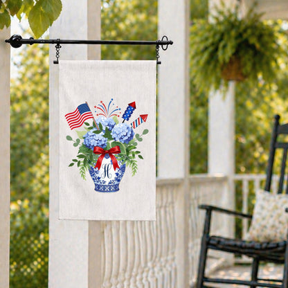 4th of July Coastal Crab Independence Day Patriotic Embroidered Personalized Custom Garden & Yard Flag