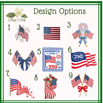 American Patriotic Independence Day Tea Towel Personalized Gift