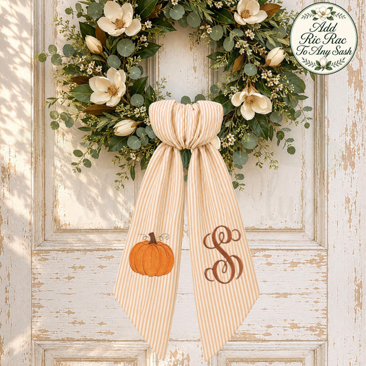 Personalized Fall Wreath Sash