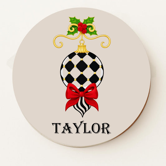 Personalized Christmas Coasters Set of 4