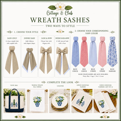 1  Personalized Wreath Sash Front Porch Decor Layered Wreath Bow Housewarming Gift Grand Millennial Southern Home Style