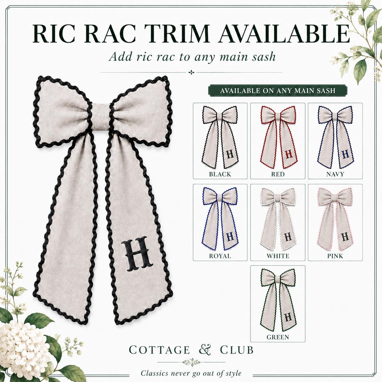 Personalized Teacher Wreath Sash, Gingham Classroom Door Decor, Teacher Appreciation Gift, Custom School Bow with Optional Ric Rac