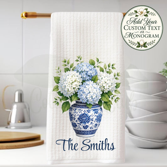 Hydrangea Ginger Jar Tea Towel