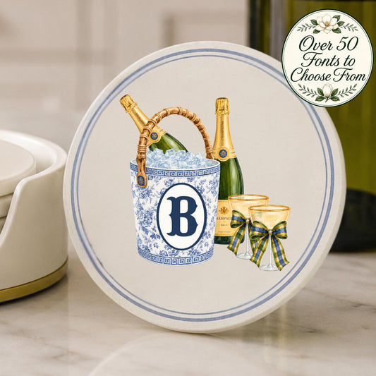 Personalized Champagne Coasters Set of 4