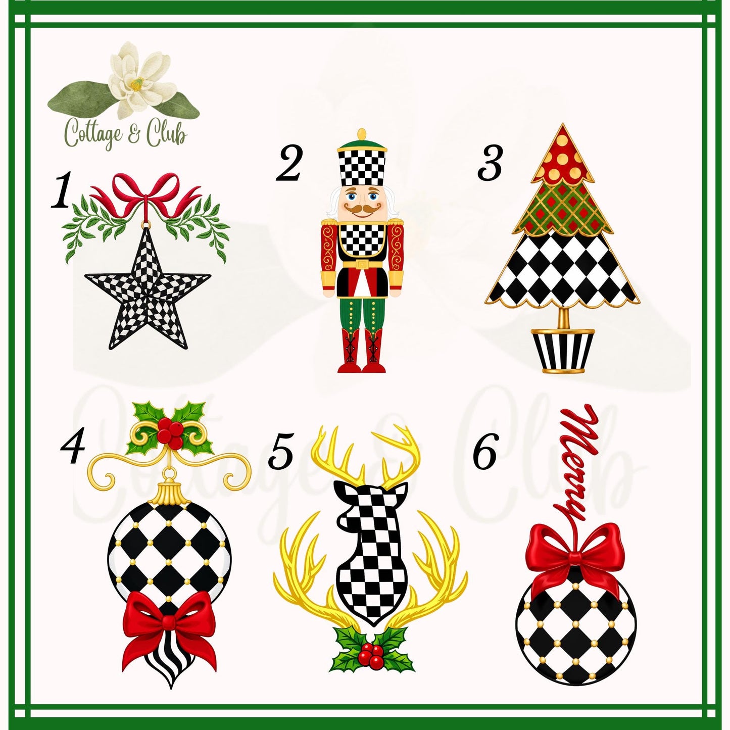 Personalized Christmas Tea or Hand Towel, Black White Harlequin Holiday Decor, Custom Monogram Hostess Gift Oversized Waffle Weave Tea Towel