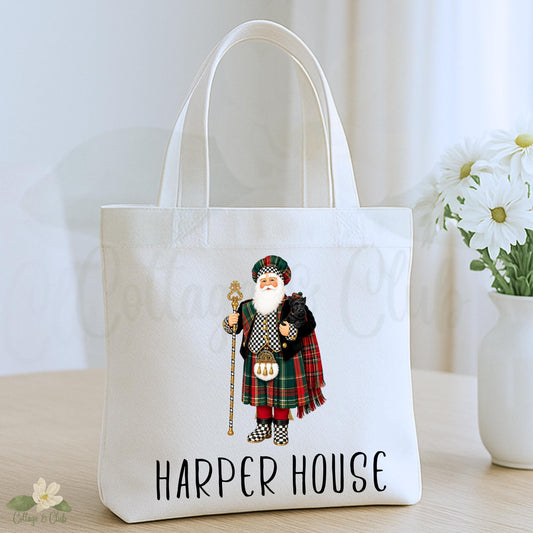 Harlequin Santa Tote Bag