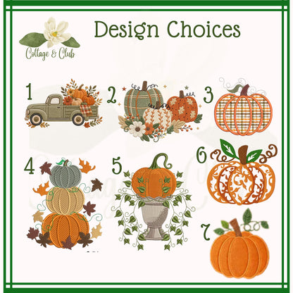 Embroidered Pumpkin Monogram Wreath Sash, Fall Wreath Sash, Pumpkin Wreath Sash, Last name wreath sash, Hostess gift, Fall Decor