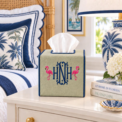 Monogramed Tissue Box Cover