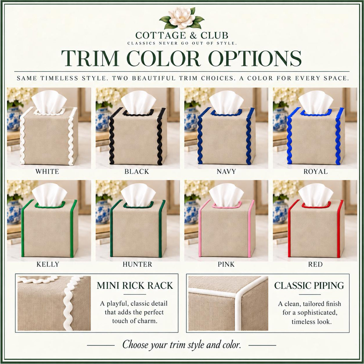 Monogramed Tissue Box Cover