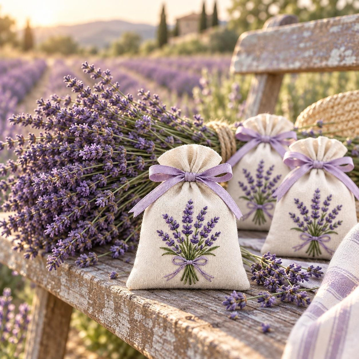 Personalized Lavender Sachet Bag Wedding Favor Embroidered Linen Sachet Bridal Shower Gift Guest Welcome Favor Custom Wedding Keepsake