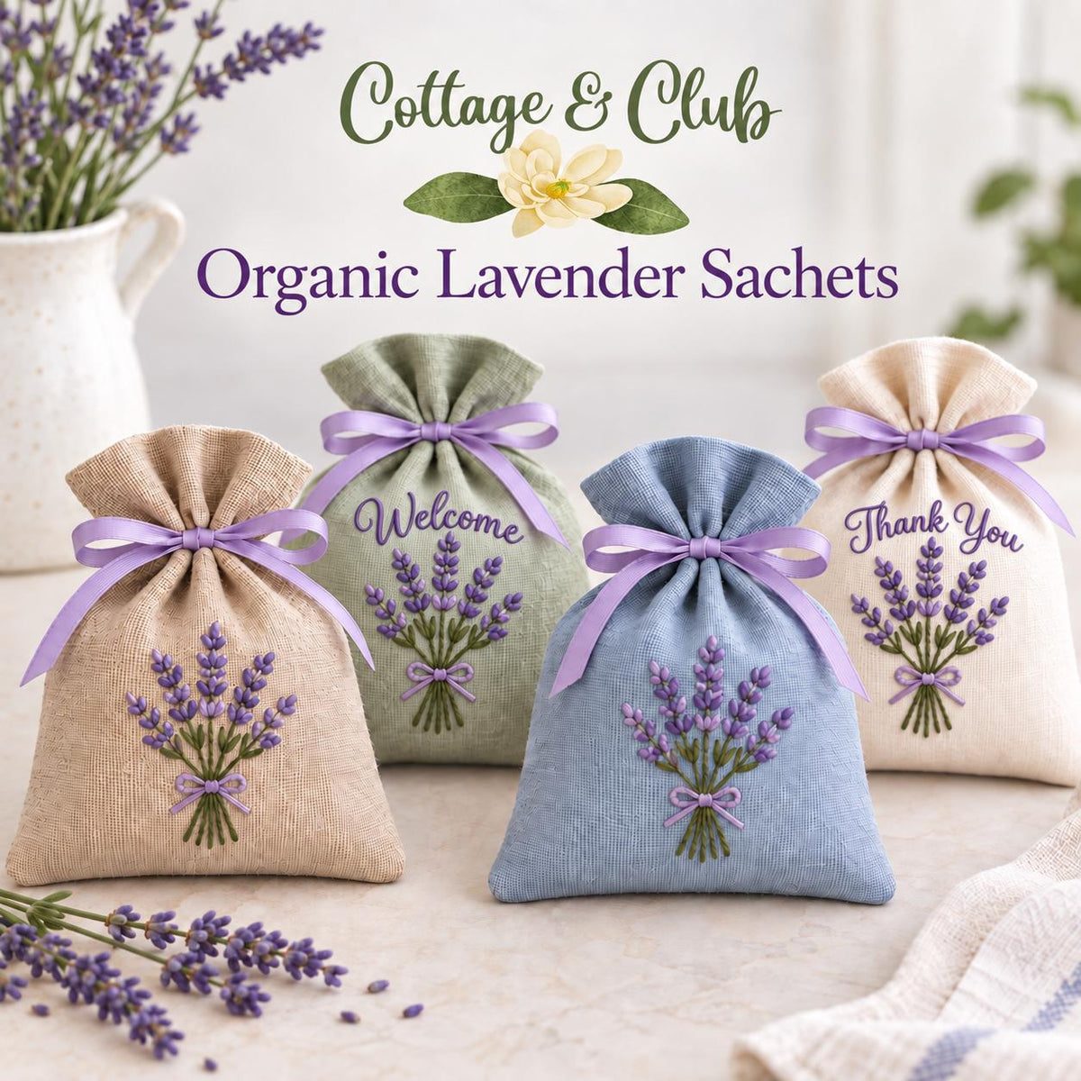 Personalized Lavender Sachet Bag Wedding Favor Embroidered Linen Sachet Bridal Shower Gift Guest Welcome Favor Custom Wedding Keepsake