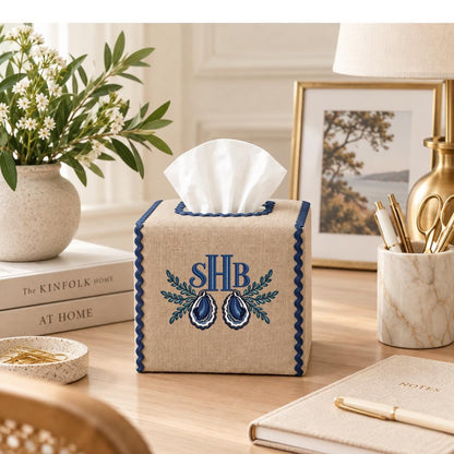 Monogramed Tissue Box Cover