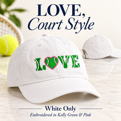 LOVE Tennis Heart embroidered hat options listing photo