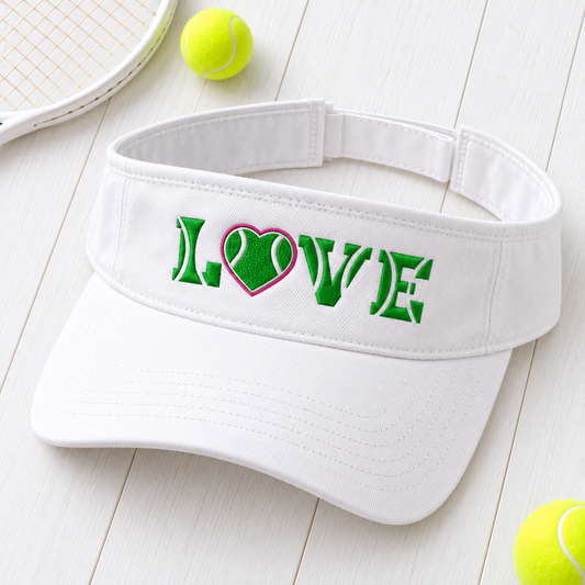 LOVE Tennis Heart embroidered visor hero listing photo