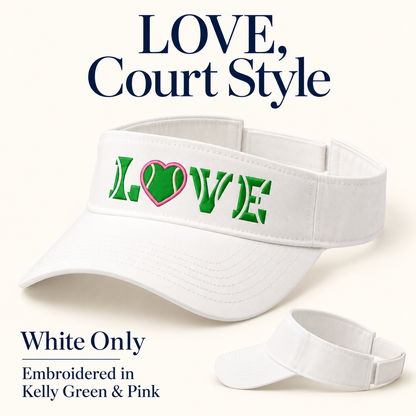 LOVE Tennis Heart embroidered visor options listing photo