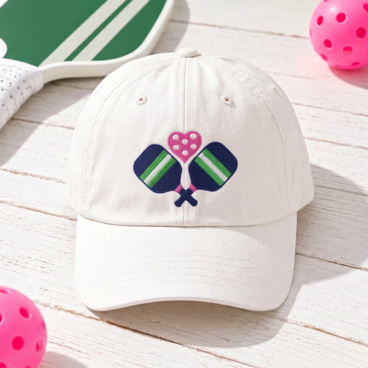 Pickleball Heart Paddles embroidered caphero