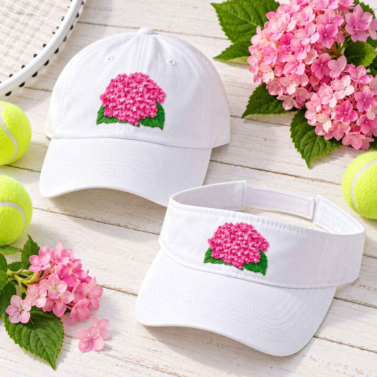 pink hydrangea embroidered hero