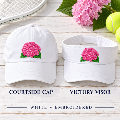 pink hydrangea embroidered options