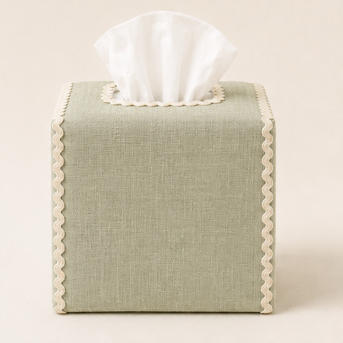 Vintage Santa Embroidered Tissue Box Cover