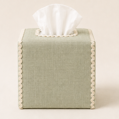 Vintage Santa Embroidered Tissue Box Cover