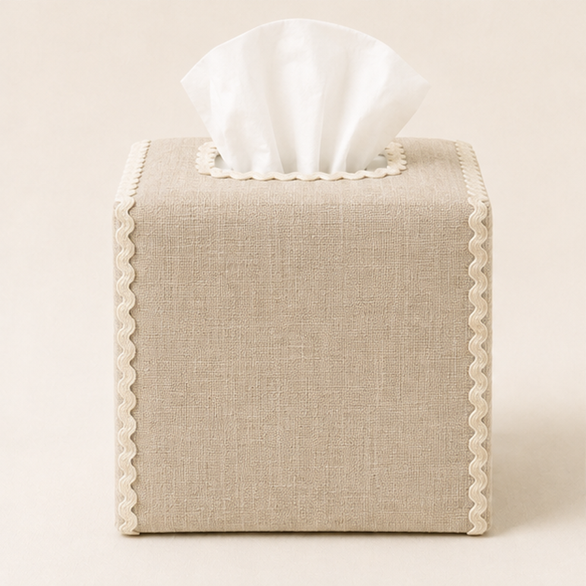 Vintage Santa Embroidered Tissue Box Cover