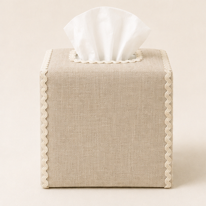 Vintage Santa Embroidered Tissue Box Cover