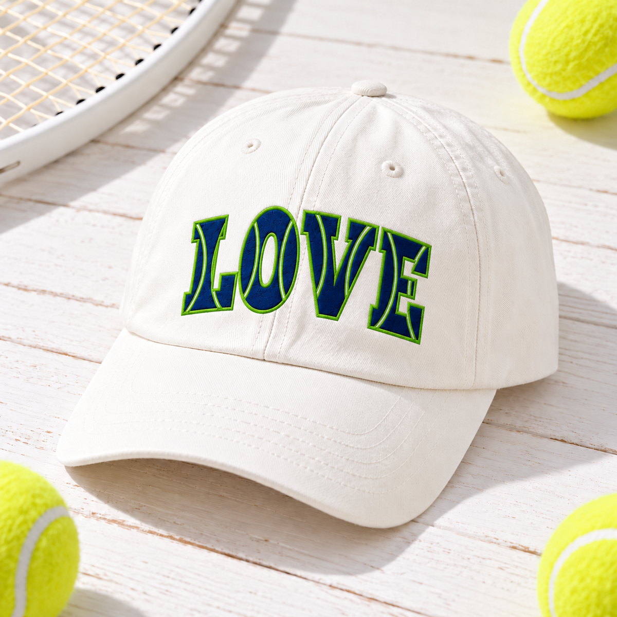 Tennis With Love embroidered caphero